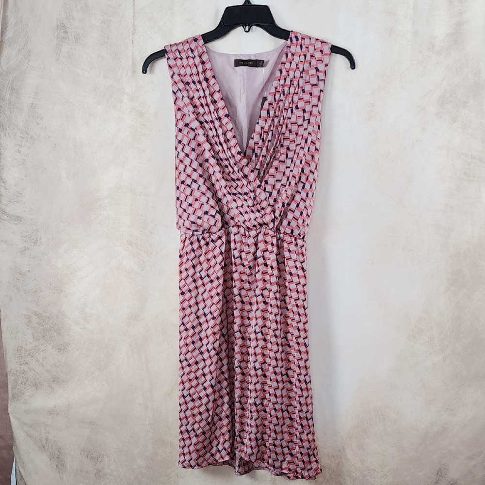 The Limited Pink and Black Patterned Midi Dress